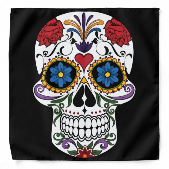 Colorful Sugar Skull Bandana 