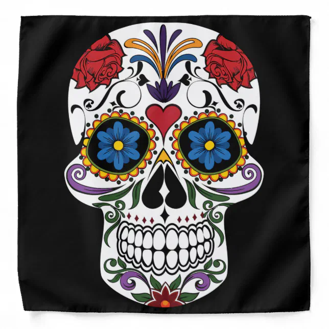 Colorful Sugar Skull Bandana Zazzle