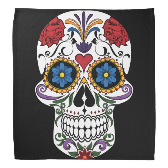 Colorful Sugar Skull Bandana | Zazzle.com