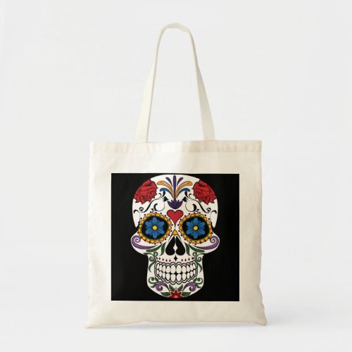 Colorful Sugar Skull Budget Tote Bag