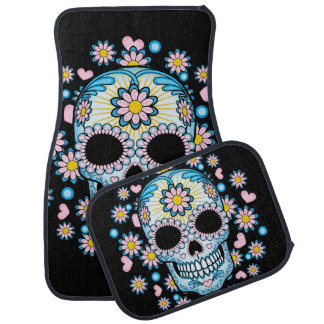 Colorful Sugar Skull Car Mat
