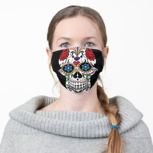 Colorful Sugar Skull Cloth Face Mask