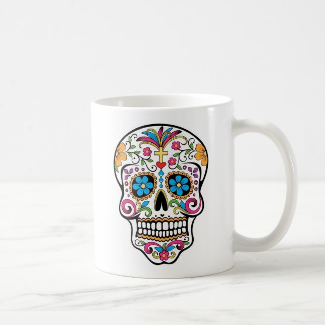 Colorful Sugar Skull Coffee Mug (Right)