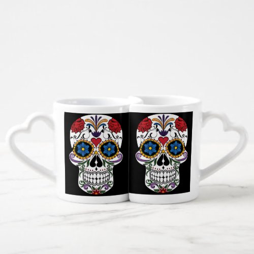 Colorful Sugar Skull Coffee Mug Set