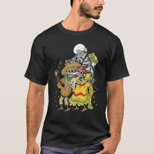 Colorful Sugar Skull Dia De Los Muertos Calavera T-Shirt