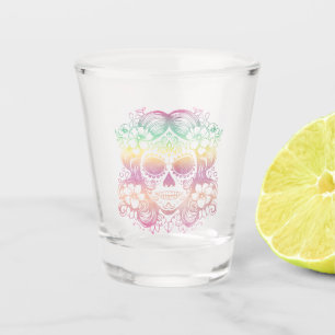Colorful Sugar Skull Día de los Muertos Inspired Shot Glass