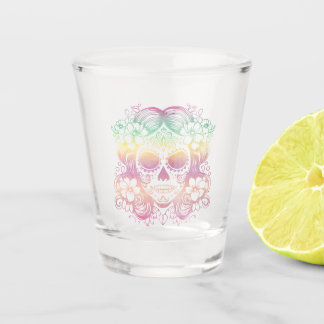 Colorful Sugar Skull Día de los Muertos Inspired Shot Glass