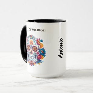 Colorful Sugar Skull Dia de los Muertos Mug