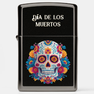 Colorful Sugar Skull Dia de los Muertos Zippo Lighter