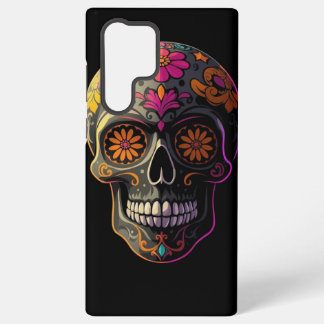 Colorful Sugar Skull Floral Art Esthetic Samsung Galaxy S22 Ultra Case