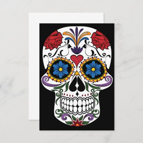 Colorful Sugar Skull Invitation Card