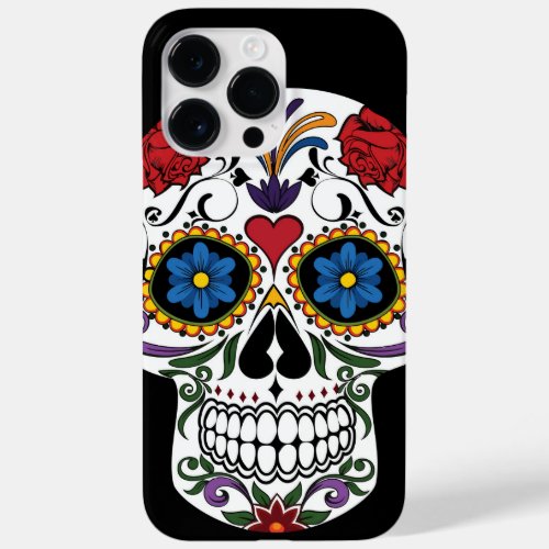 Colorful Sugar Skull iPhone 14 Pro Max Case