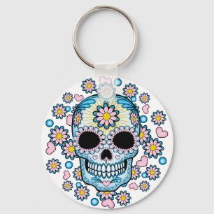 Colorful Sugar Skull Keychain
