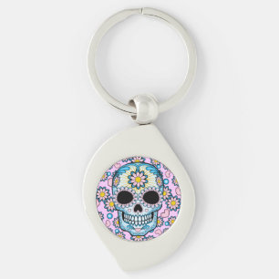 Colorful Sugar Skull Keychain