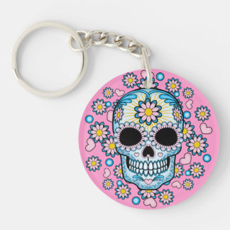 Colorful Sugar Skull Keychain