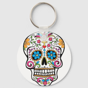 Colorful Sugar Skull Keychain