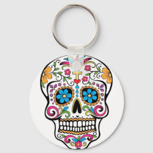 Colorful Sugar Skull Keychain