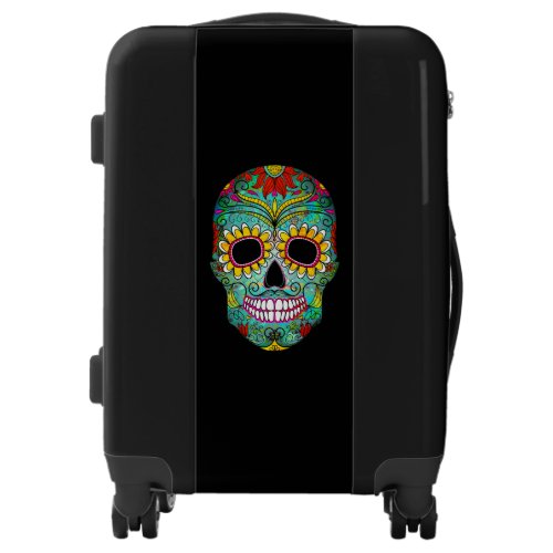 Colorful Sugar Skull Luggage