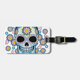 Colorful Sugar Skull Luggage Tag