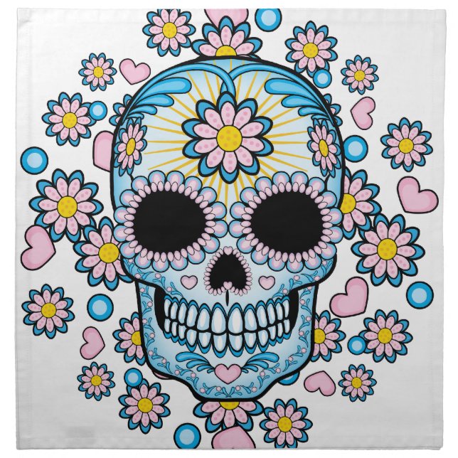 Colorful Sugar Skull Napkin (Front)