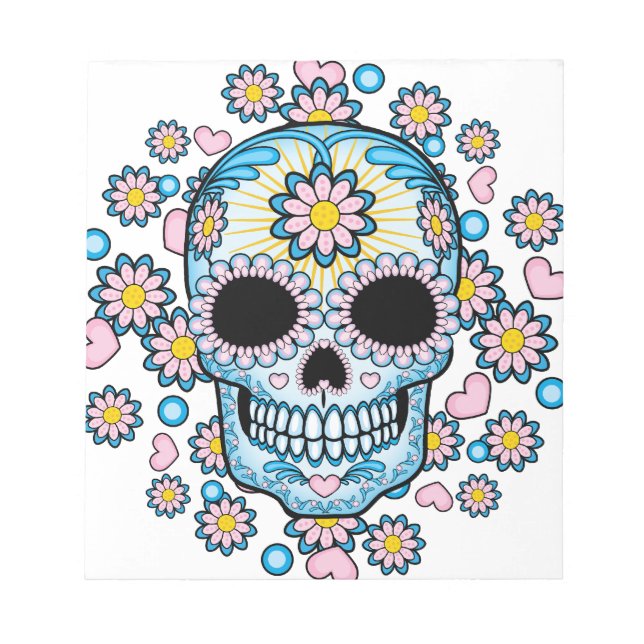 Colorful Sugar Skull Notepad (Front)