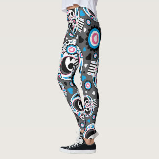 Colorful Sugar Skull Pattern Leggings