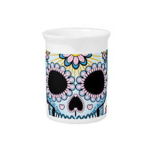 Colorful Sugar Skull Pitcher