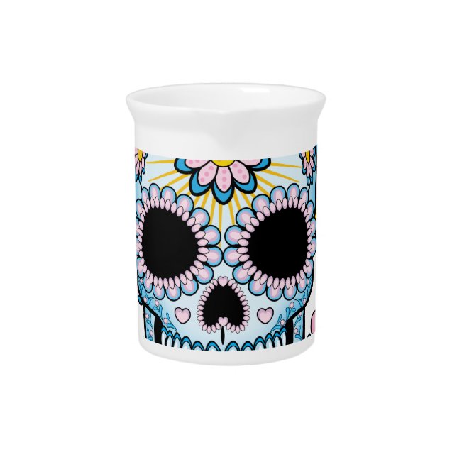Colorful Sugar Skull Pitcher (Front)
