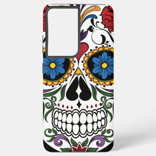 Colorful Sugar Skull Samsung Galaxy S21 Ultra Case