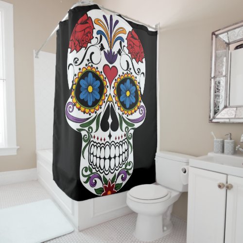 Colorful Sugar Skull Shower Curtain