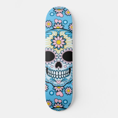 Colorful Sugar Skull Skateboard