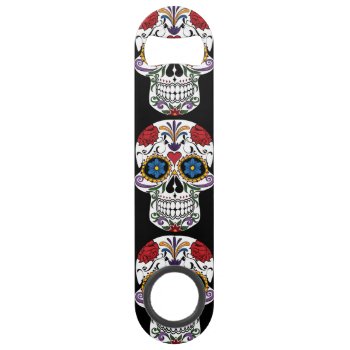 Colorful Sugar Skull Speed Bottle Opener by bestgiftideas at Zazzle