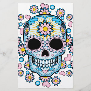Colorful Sugar Skull Stationery
