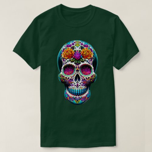 Colorful Sugar Skull T_Shirt