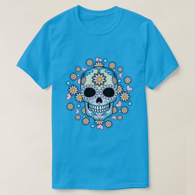Colorful Sugar Skull T-Shirt (Design Front)
