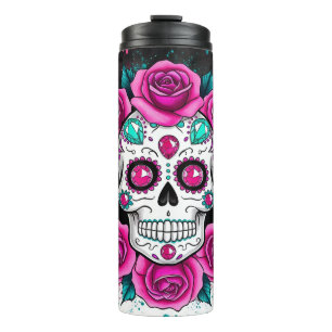 Colorful Sugar Skull Thermal Tumbler