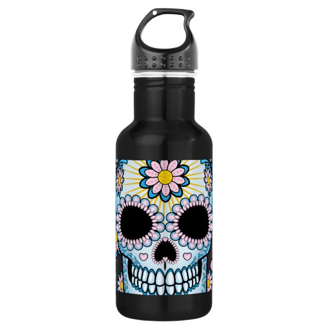 Colorful Sugar Skull Water Bottle (Front)