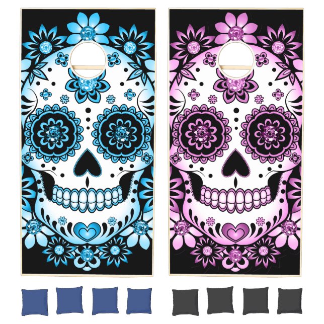 Colorful Sugar Skulls Cornhole Set (Set)