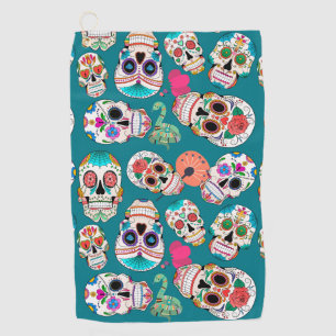 Colorful Sugar Skulls Golf Towel