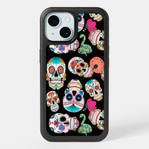 Colorful Sugar Skulls Pattern iPhone 15 Case
