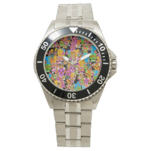 Colorful Sugar Skulls Pattern Watch