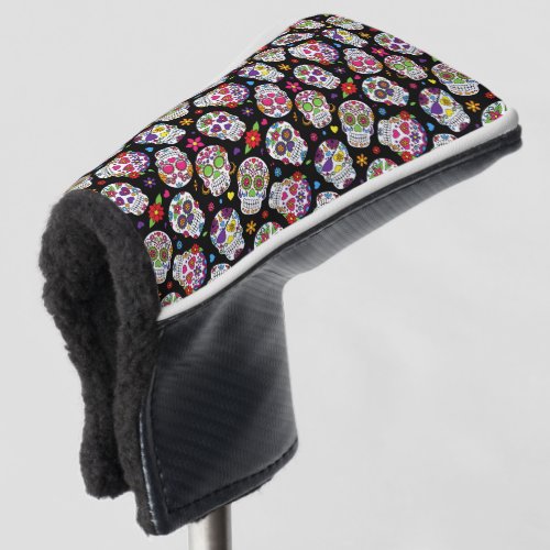 Colorful Sugar Skulls Patterned Golf Head Cover