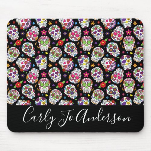 Colorful Sugar Skulls Personalized Mouse Pad