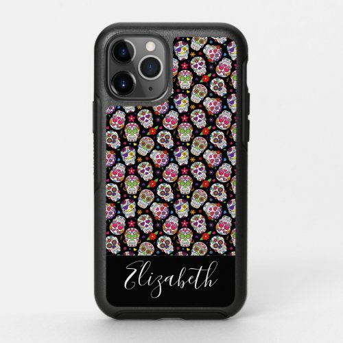Colorful Sugar Skulls Personalized OtterBox Symmetry iPhone 11 Pro Case