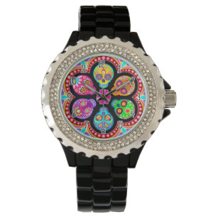 Details about   Day of the Dead Sugar Skull  Analog Quartz Wristwatch Ladies Women's White Band 