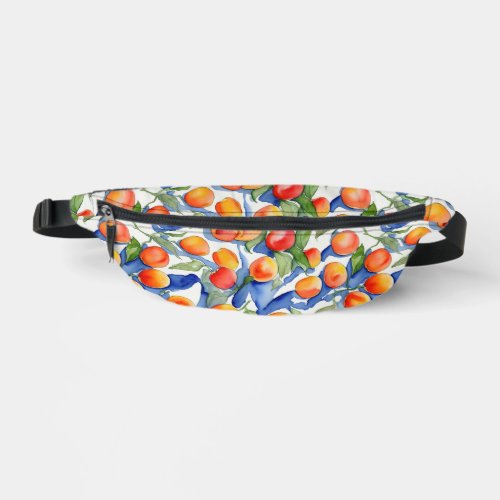 Colorful Summer Apricots Fruits Watercolor Pattern Fanny Pack