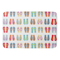 Colorful Summer Beach Flip Flops Bath Mat