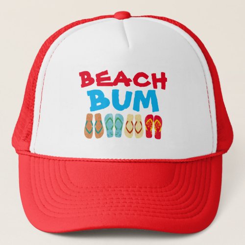 Colorful  Summer Beach Flip Flops Beach Bum Hat
