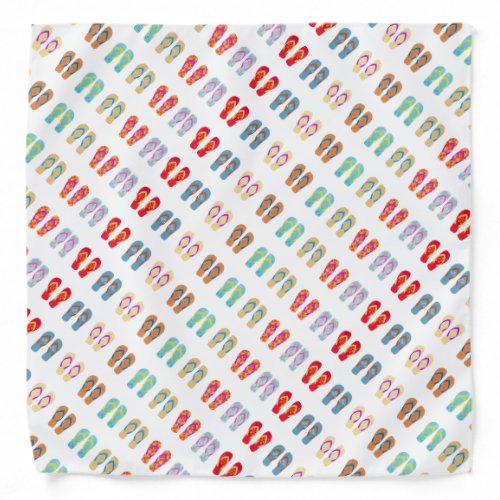 Colorful  Summer Beach Flip Flops Pattern Bandanna