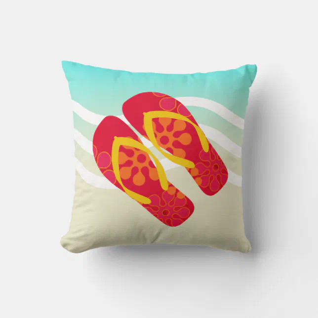 Nana's/Mom's Beach Buddies Summer Flip Flop Personalized Pillow